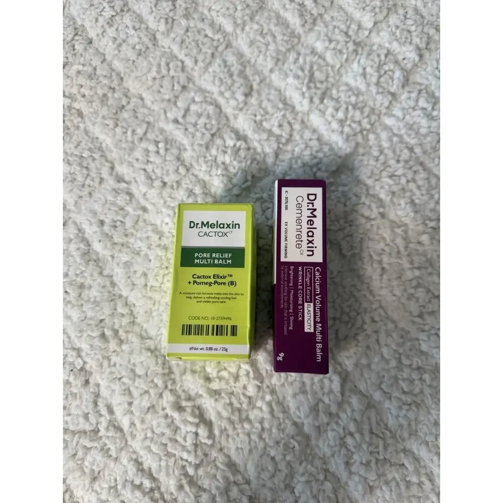Dr. Melaxin Pore Relief Mult Balm 25g + Calcium Volume Mult Balm 9g Collagen.